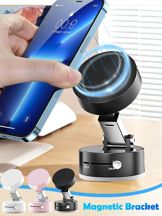 Mini Vacuum Magnetic Suction Cup Holder Car Glass Vacuum Double Sided Magnetic Holder For Iphone Android Smartphone
