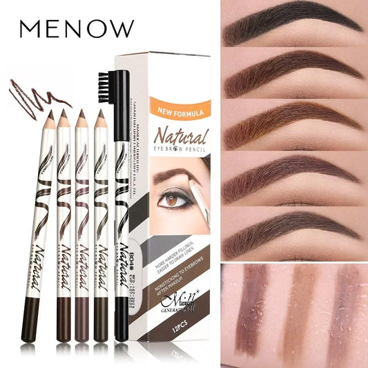 5 Colors Eyebrow Pencil Makeup 2 In 1 Eyeliner Marker Waterproof Tattoo for Eyebrows Enhancer Dye Tint Pen Long Lasting Cosmetic